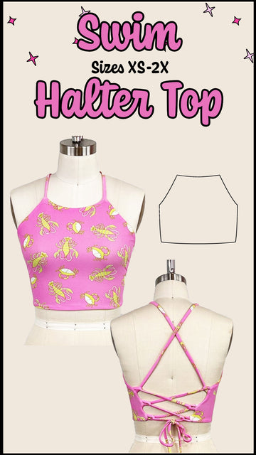 Halter Top Bathing Suit Sewing Pattern PDF Digital Download